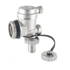 TIM Концевой элемент для коллектора 1" НР (воздухоотводчик со встр. дренажный клапаном) (компакт)