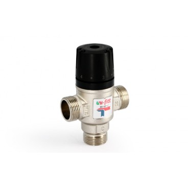 Uni-Fitt Клапан термостатический ННН 3/4" 20-43 С, Kvs 1.6 боковое смешение