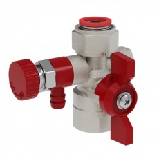 Кран с нак. гайкой 1/2" для подключения манометра с дренажем и возд. V&G