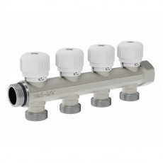 VG Коллектор 4 выхода с вентилями 3/4"х3/4" ЕК, латунь